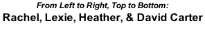 From Left to Right, Top to Bottom: Rachel, Lexie, Heather, & David Carter